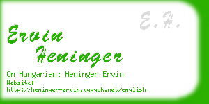 ervin heninger business card